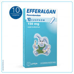 Efferalgan 150 mg, supposte rettali, 10 pezzi