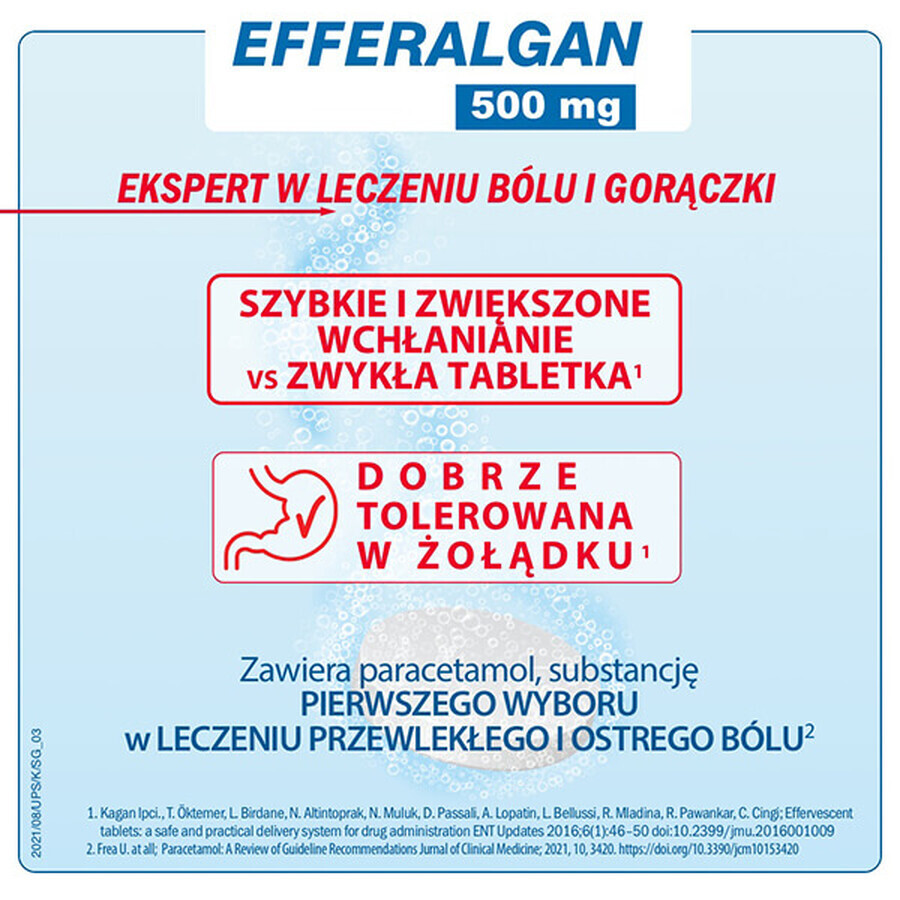 Efferalgan 500 mg, 16 comprimate efervescente