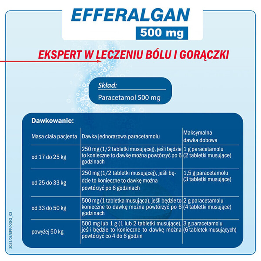 Efferalgan 500 mg, 16 comprimate efervescente