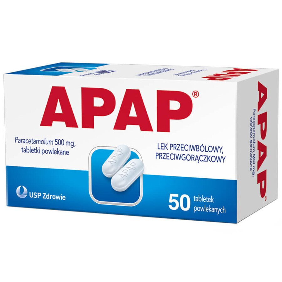 Apap 500 mg, 50 comprimate filmate