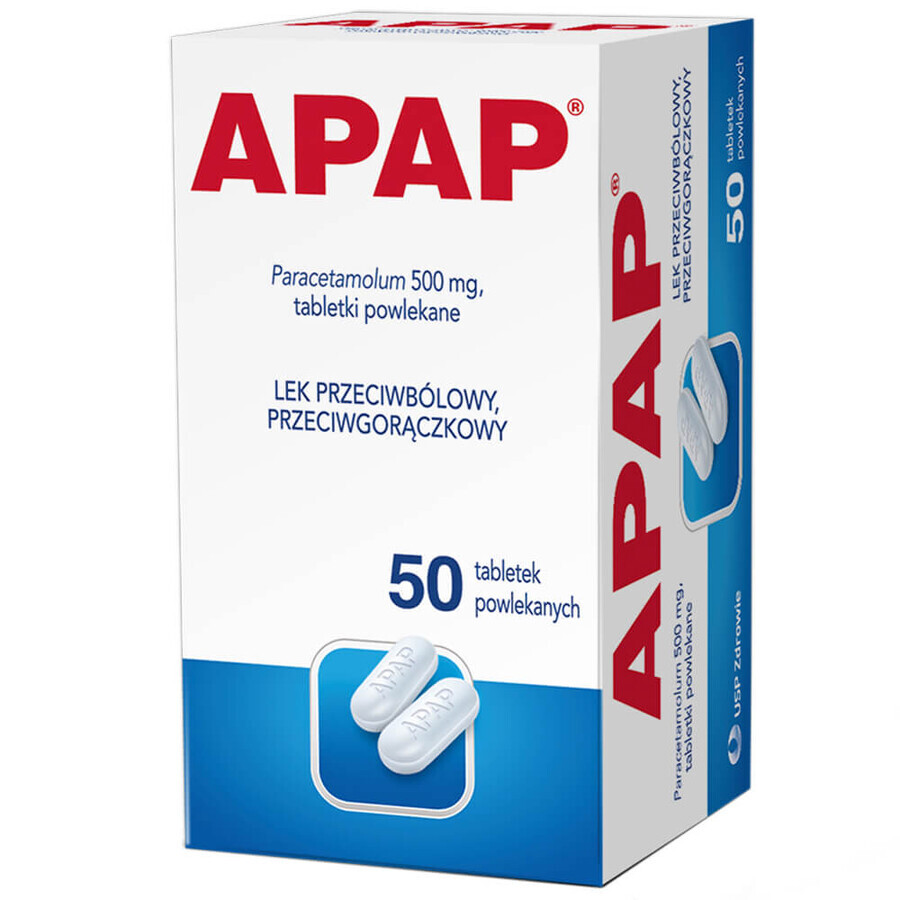 Apap 500 mg, 50 comprimate filmate