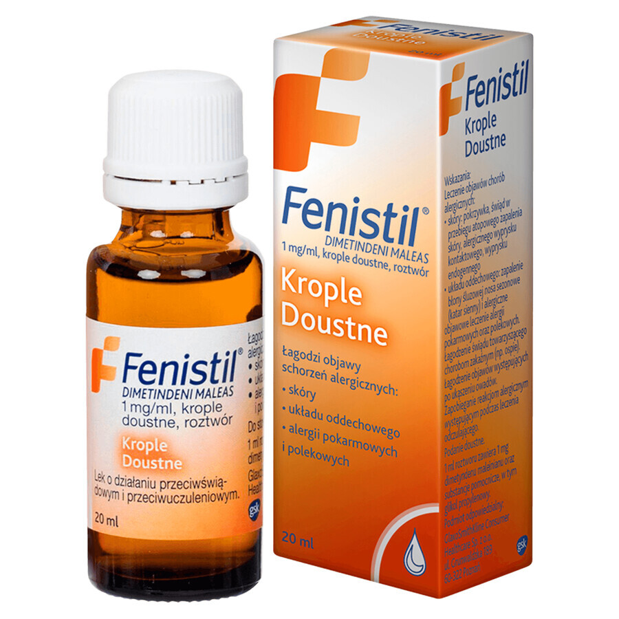 Fenistil 1 mg/ml, picături orale, 20 ml