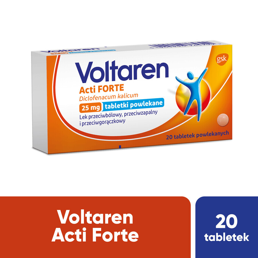 Voltaren Acti Forte 25 mg, 20 comprimés pelliculés