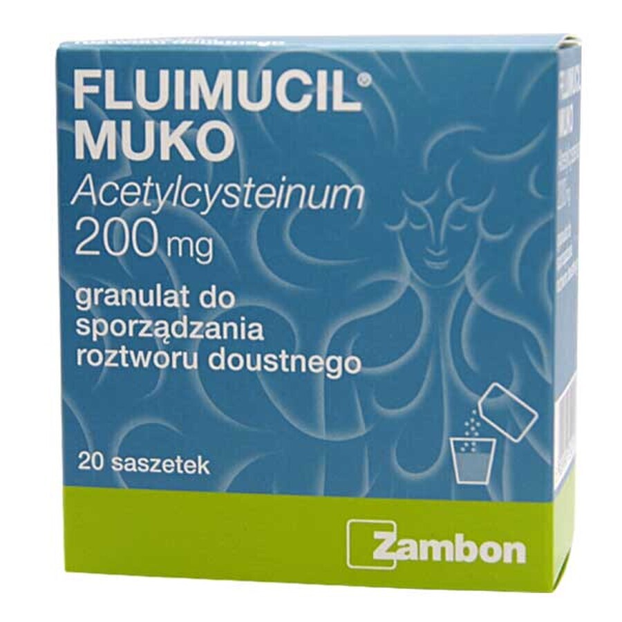 Fluimucil Muko 200 mg, 20 plicuri