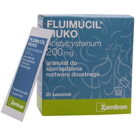 Fluimucil Muko 200 mg, 20 plicuri