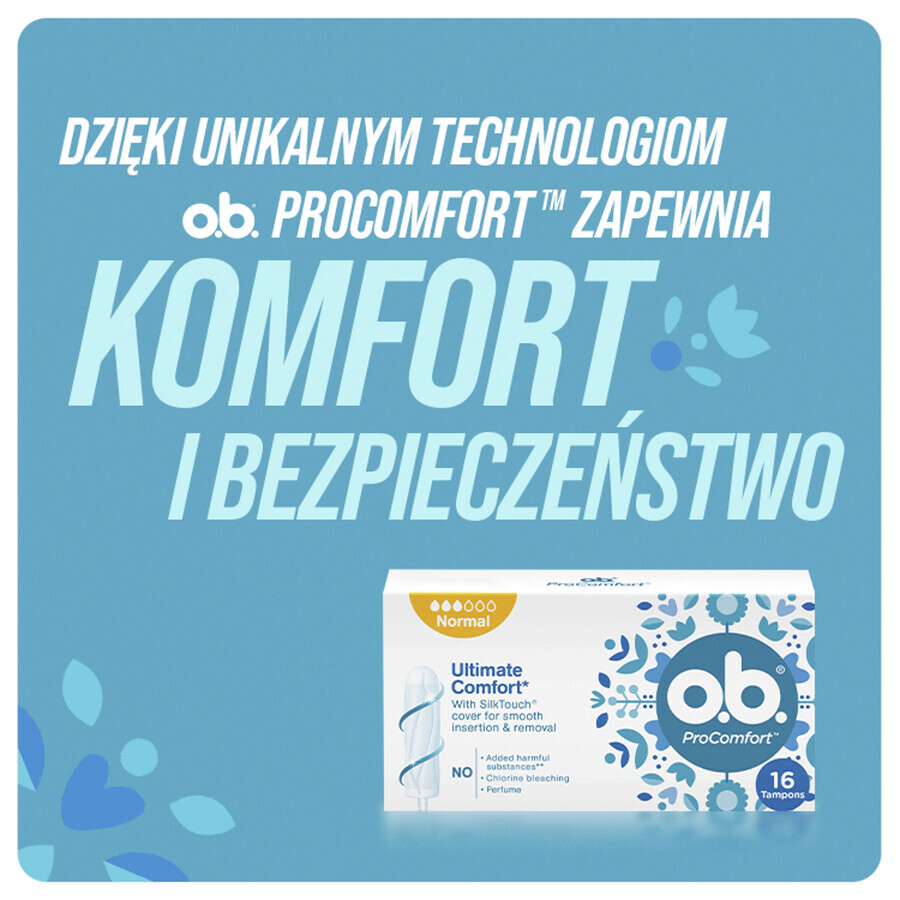 O.B. ProComfort, tampoane sanitare, Mini, 16 buc