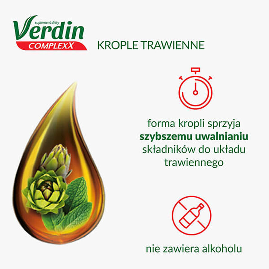 Verdin Complexx, spijsverteringsdruppels, alcoholvrij, 40 ml