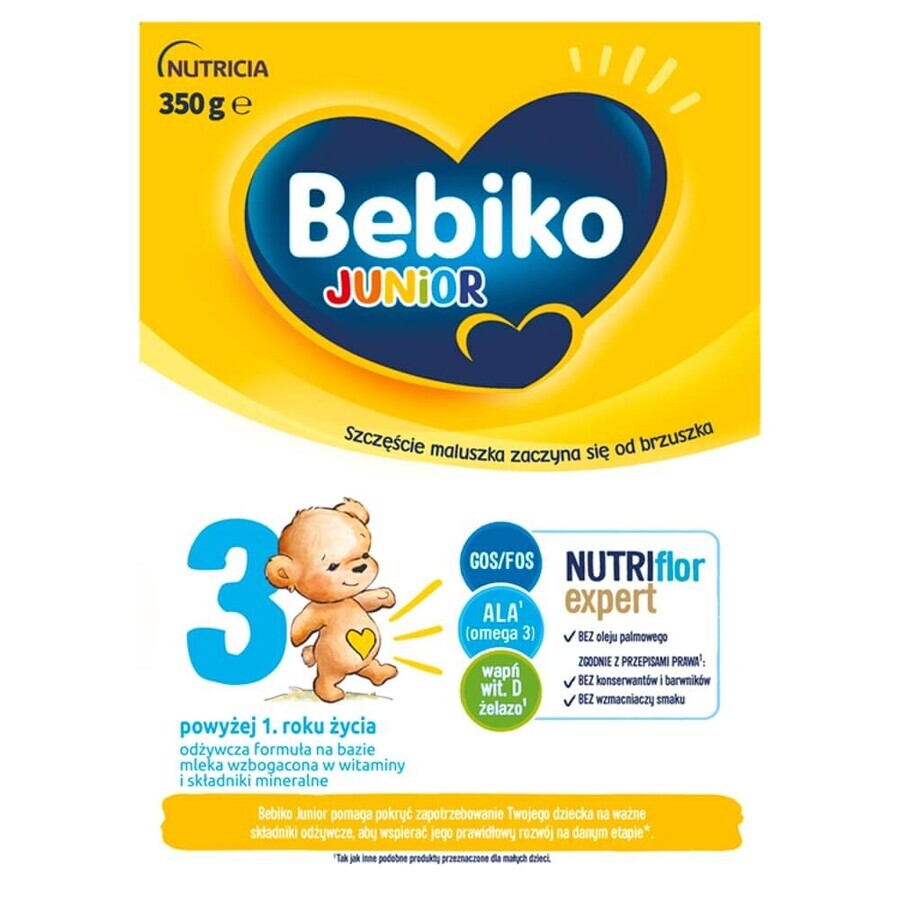 Bebiko Junior 3 Nutriflor Expert, leche maternizada nutritiva, más de 1 año, 350 g