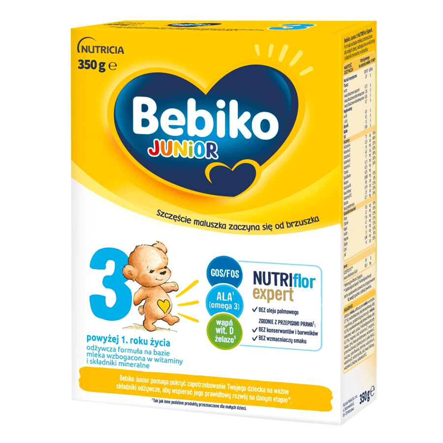 Bebiko Junior 3 Nutriflor Expert, leche maternizada nutritiva, más de 1 año, 350 g