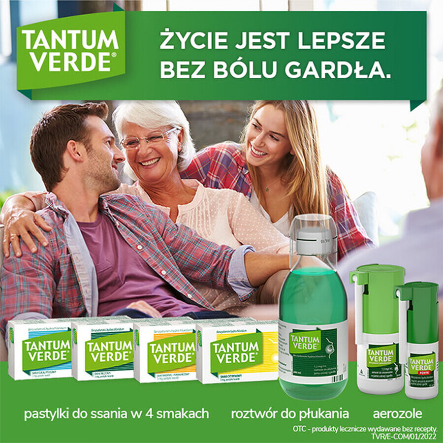 Tantum Verde 1,5 mg/ml, solution de rinçage de la bouche et de la gorge, 240 ml