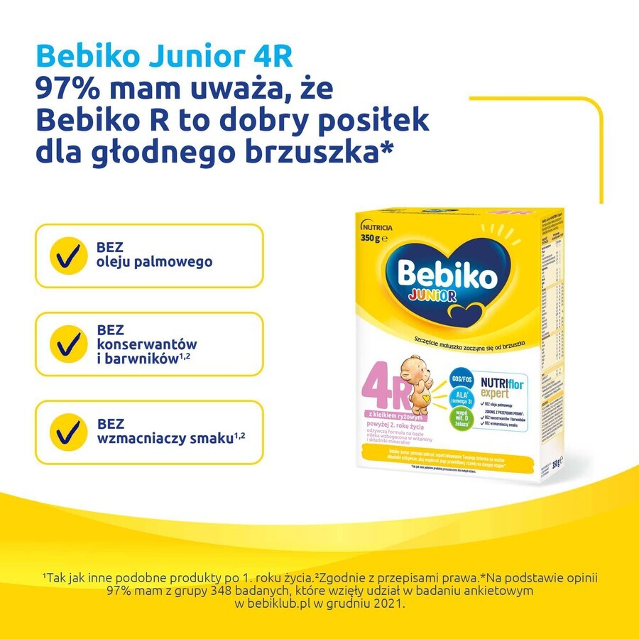 Bebiko 4R Junior, fórmula nutritiva a base de leche, a partir de los 2 años, 350 g