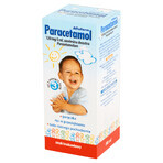 Paracetamol Aflofarm 120 mg/ 5 ml, suspensie orală de la 3 luni, aromă de căpșuni, 100 ml