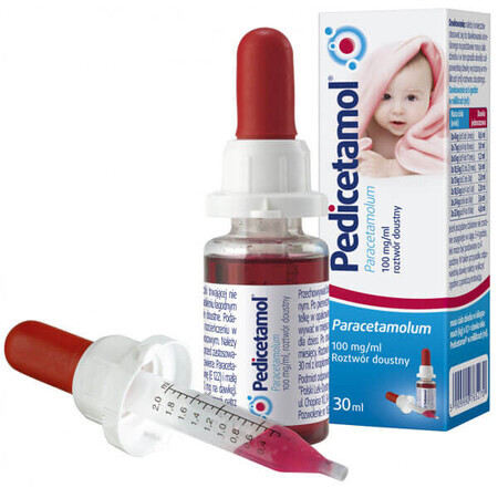 Pedicetamol 100 mg/ml, solución oral para niños y lactantes desde el nacimiento, 30 ml