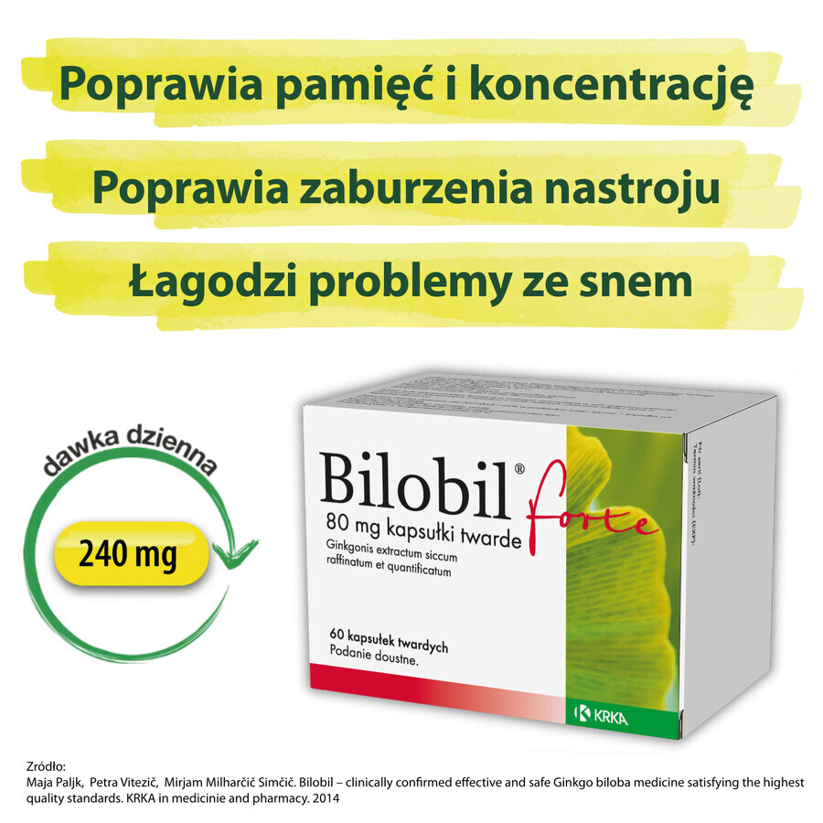 Bilobil Forte 80 mg, 60 gélules