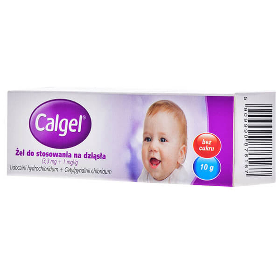 Calgel (3,3 mg + 1mg )/g, Gel gingival pour les enfants à partir de 3 mois, 10 g