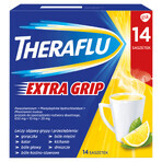 Theraflu Extra Grip 650 mg + 10 mg + 20 mg, pulbere pentru soluție orală, 14 pliculețe