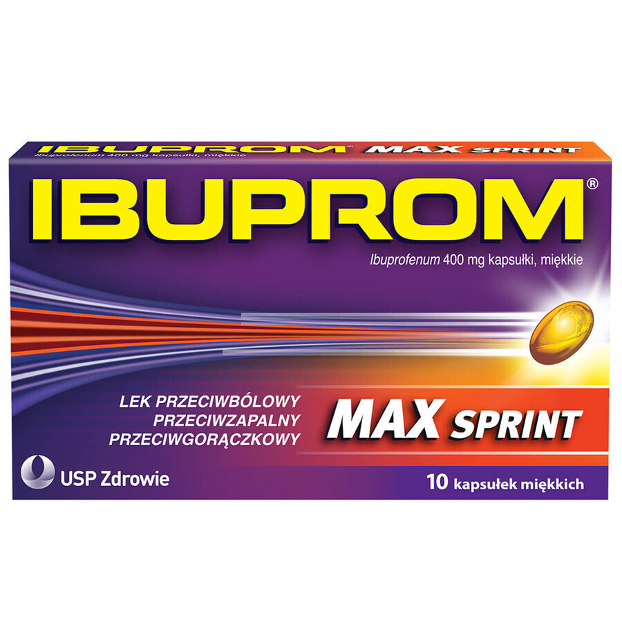 Ibuprom Max Sprint 400 mg, 10 capsules molles