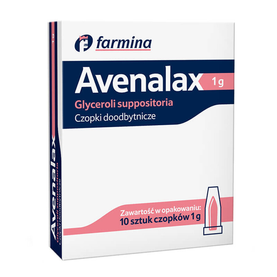 Avenalax Glyceroli Suppositoria 1 g, supozitoare glicerol, 10 bucăți