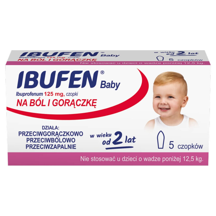 Ibufen Baby 125 mg, suppositories from the age of 2 years, 5 units