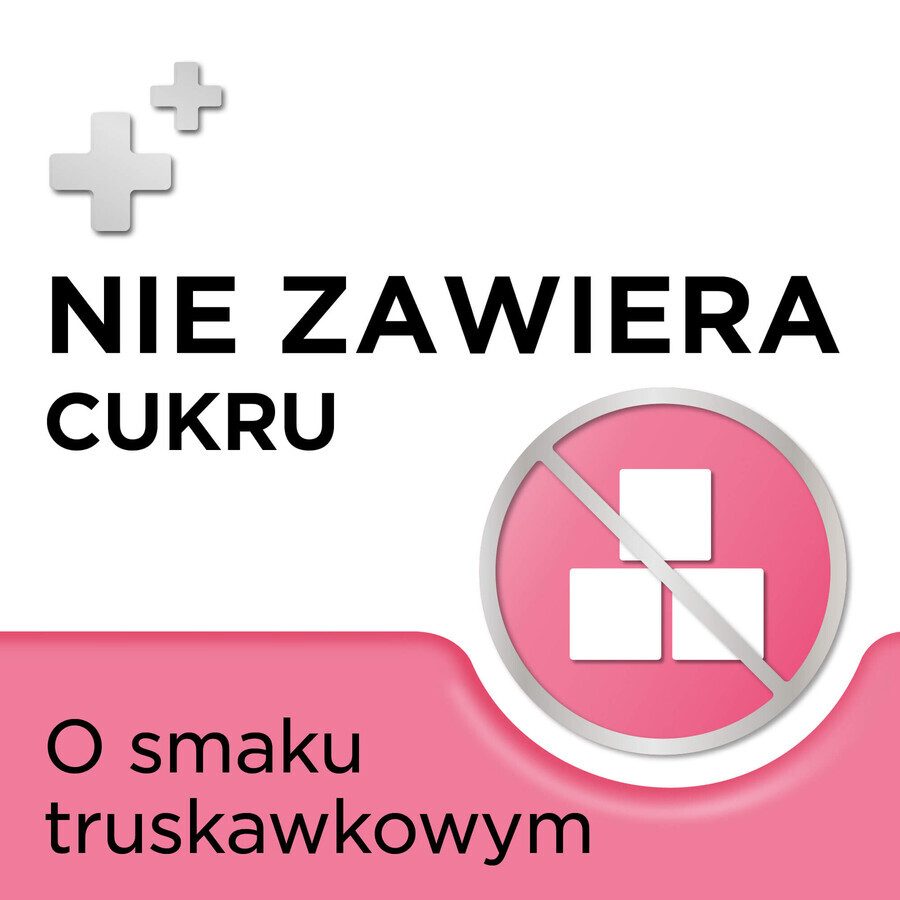 Strepsils Junior 1,2 mg + 0,6 mg, fără zahăr, aromă de căpșuni, 24 pastile