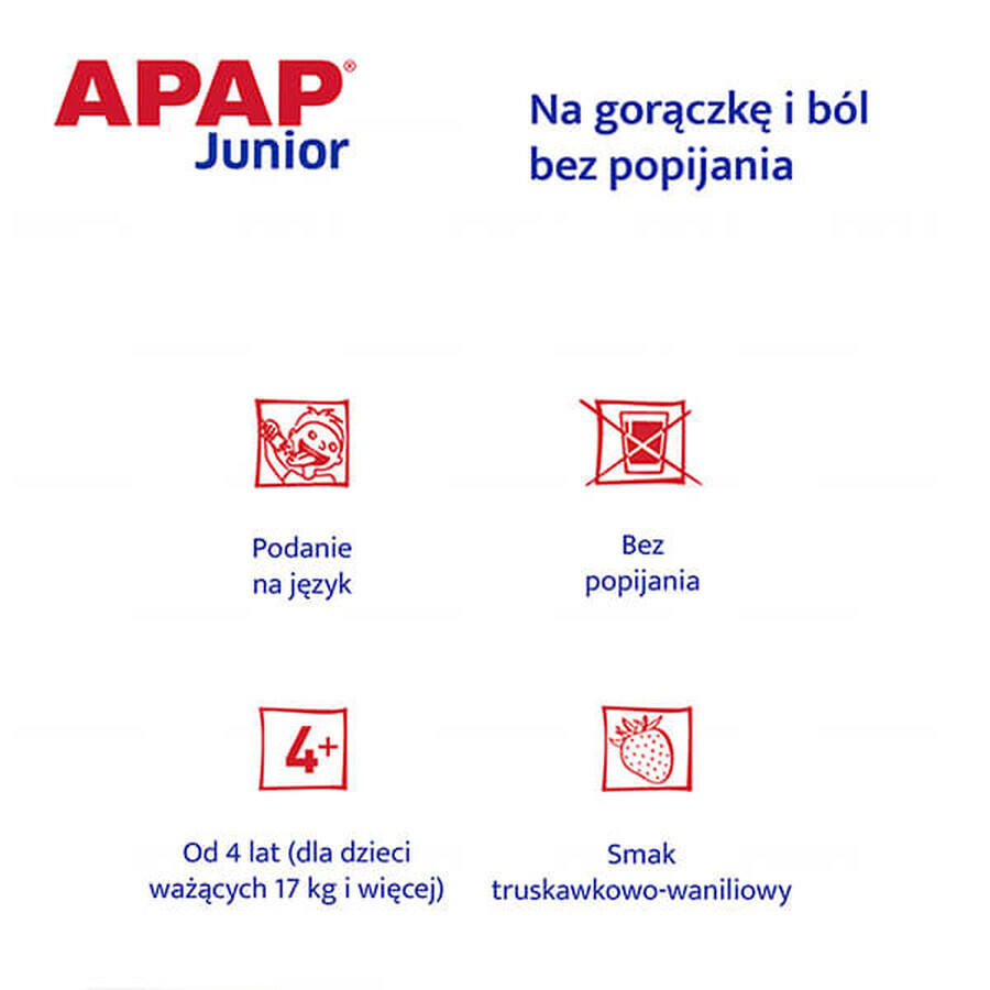 Apap Junior 250 mg, granulado, 10 sobres