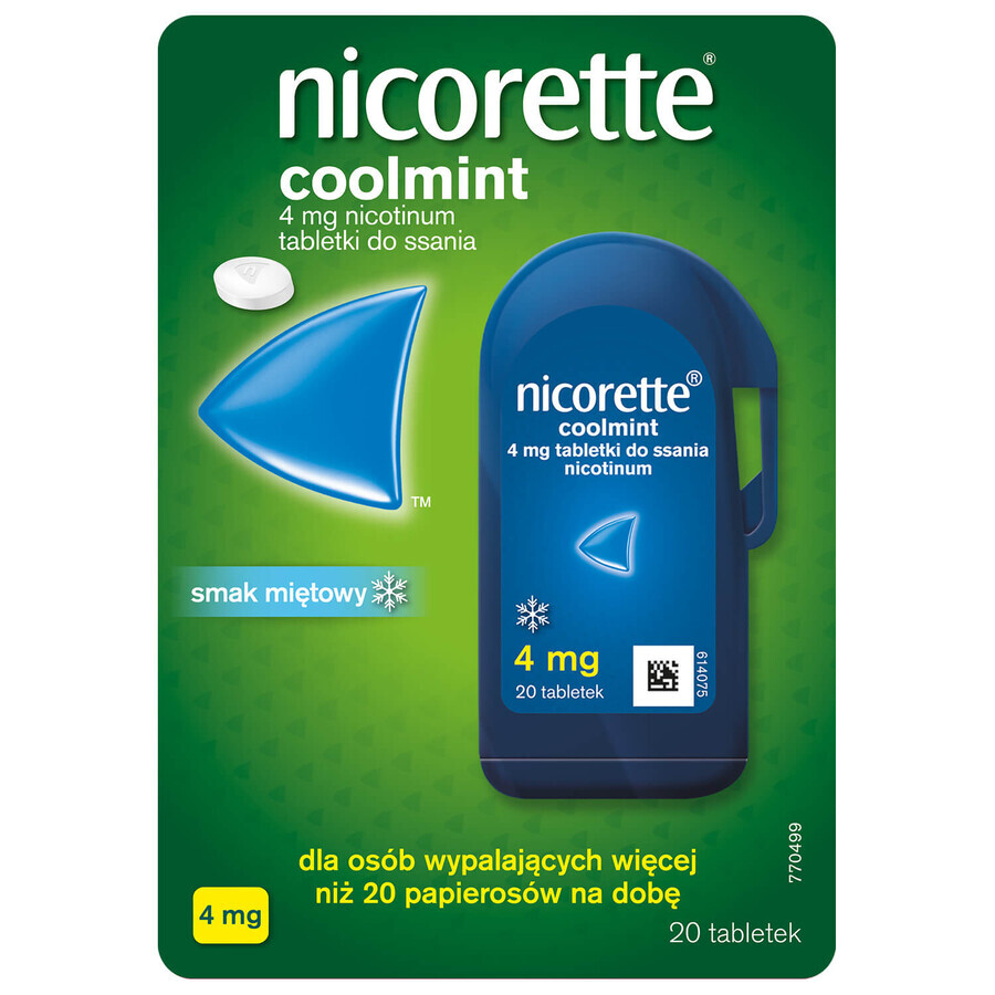 Nicorette Coolmint 4 mg, 20 pastiluțe