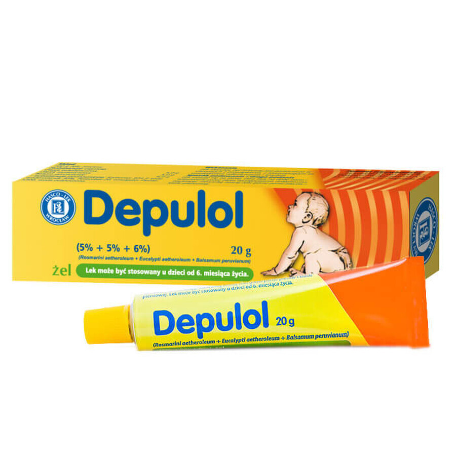 Depulol (5% + 5% + 6%)/ 100 g, gel pentru copii de la 6 luni, 20 g