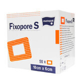 Matopat Fixopore S, pansament autoadeziv, nețesut, steril, cu tampon absorbant, 10 cm x 6 cm, 50 bucăți