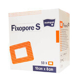 Matopat Fixopore S, pansament autoadeziv, nețesut, steril, cu tampon absorbant, 10 cm x 8 cm, 50 bucăți