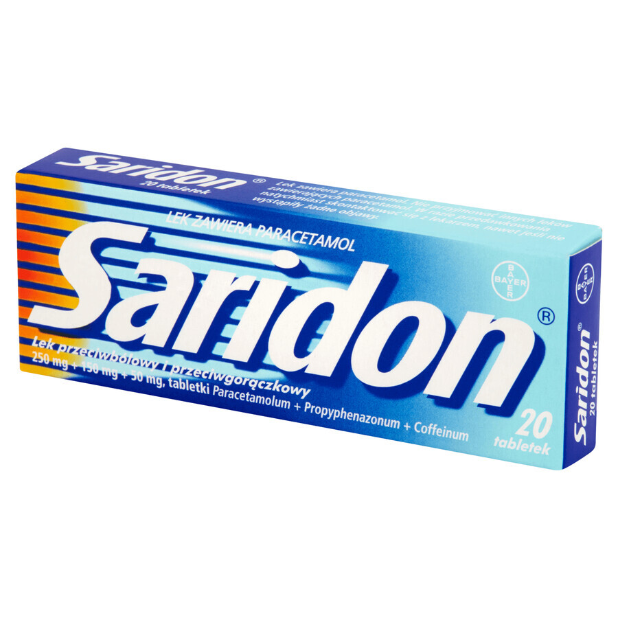 Saridon 250 mg + 150 mg + 50 mg, 20 Tabletten