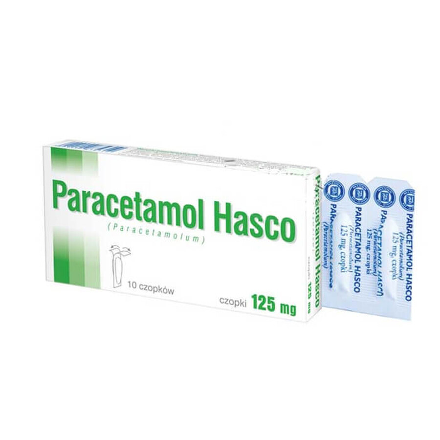 Paracetamol Hasco 125 mg, supozitoare rectale, 10 bucăți