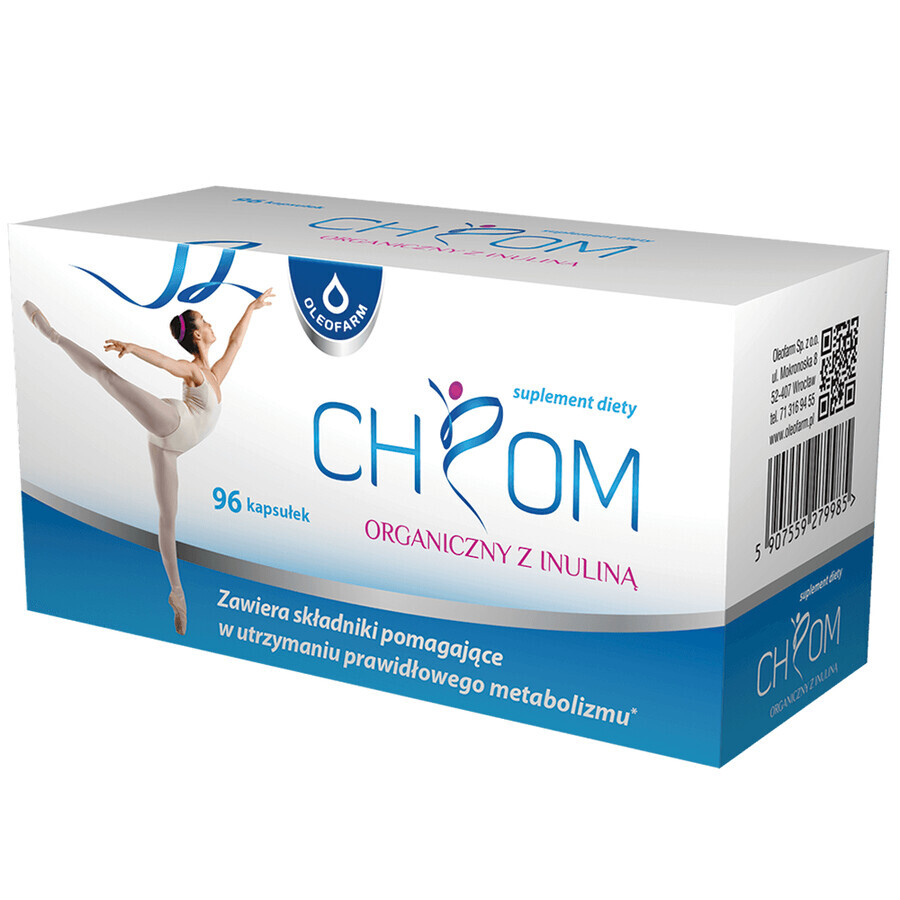 Crom organic cu inulină, 96 capsule