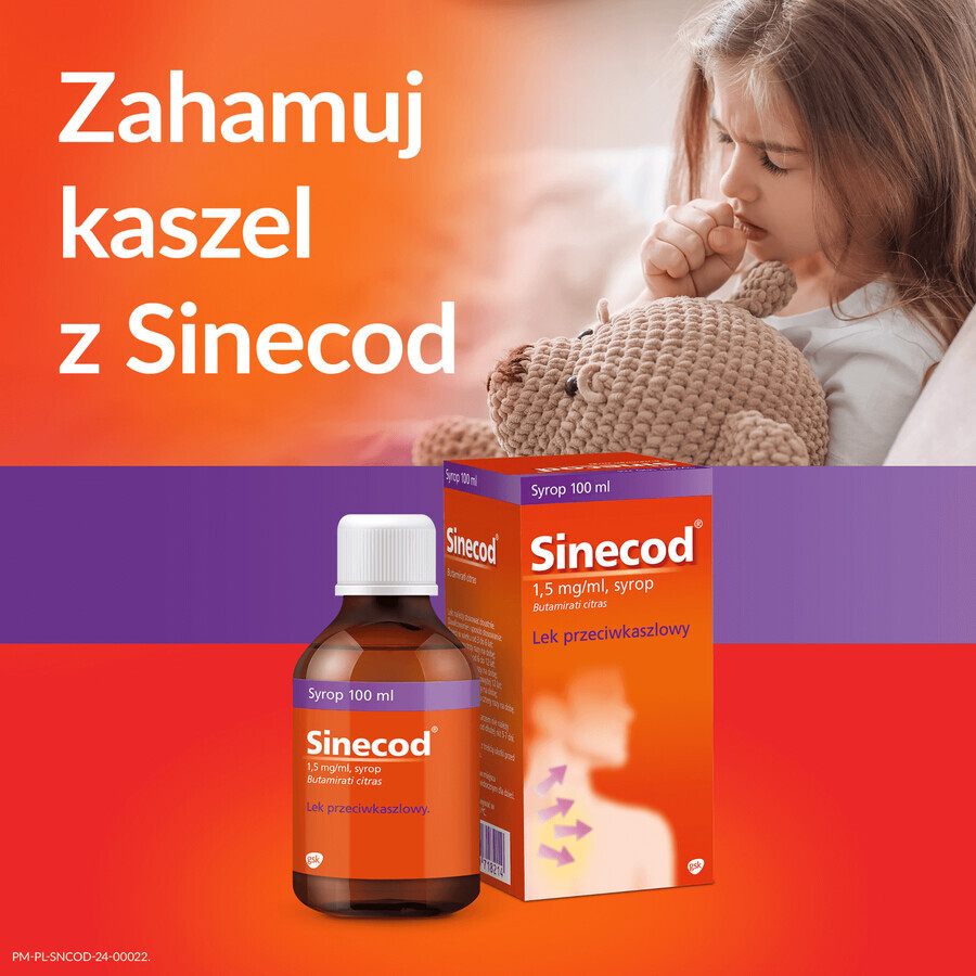 Sinecod 1,5 mg/ml, sirop, 100 ml