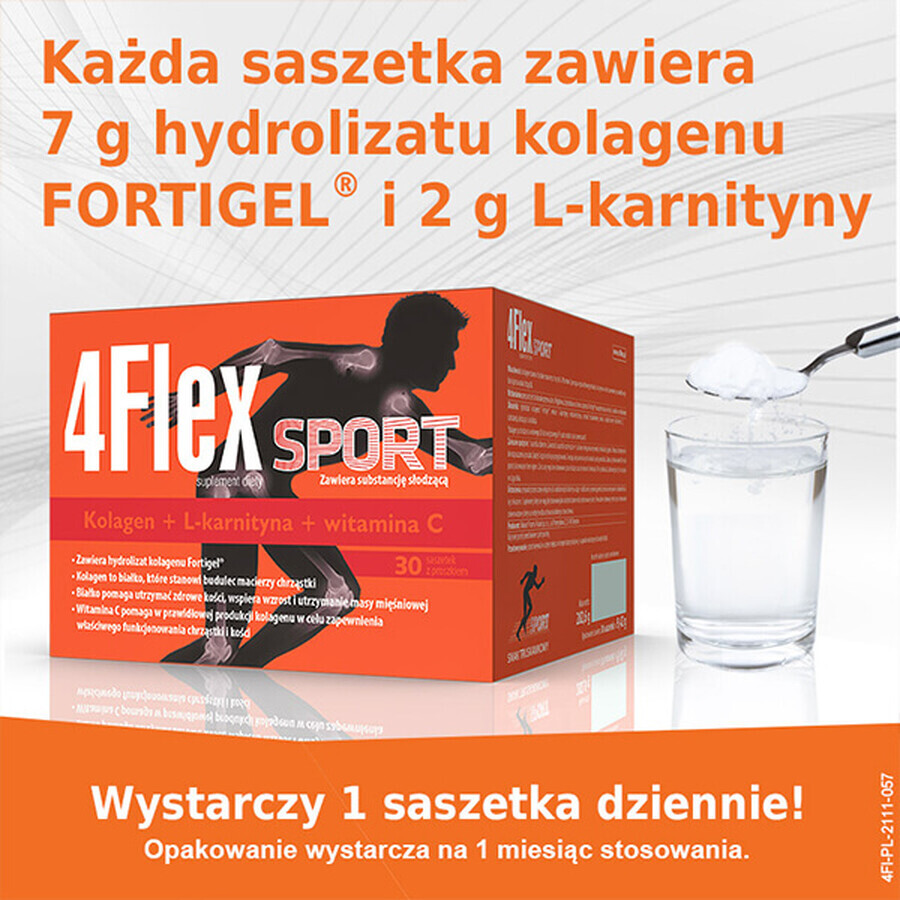 4Flex Sport, aromă de căpșuni, 30 pliculețe