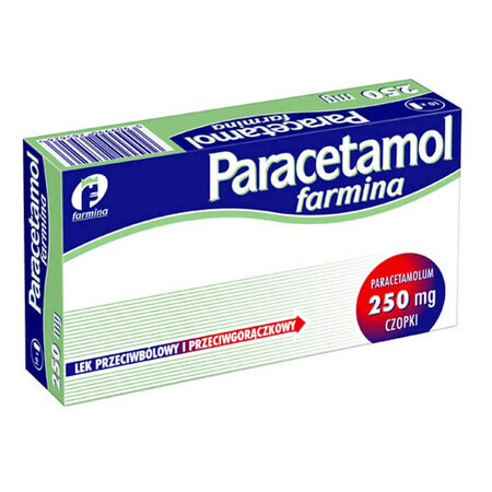 Paracetamol Farmina 250 mg, supozitoare, 10 bucăți