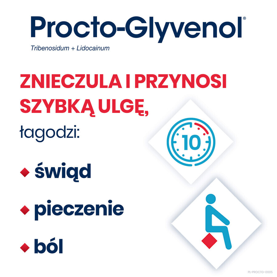 Procto-Glyvenol (50 mg + 20 mg)/g, cremă rectală, 30 g