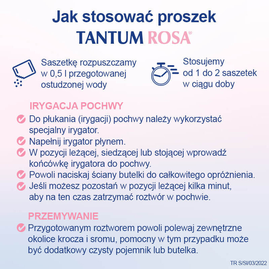 Tantum Rosa 53,2 mg/g, pulbere pentru soluție de irigare vaginală, 10 pliculețe