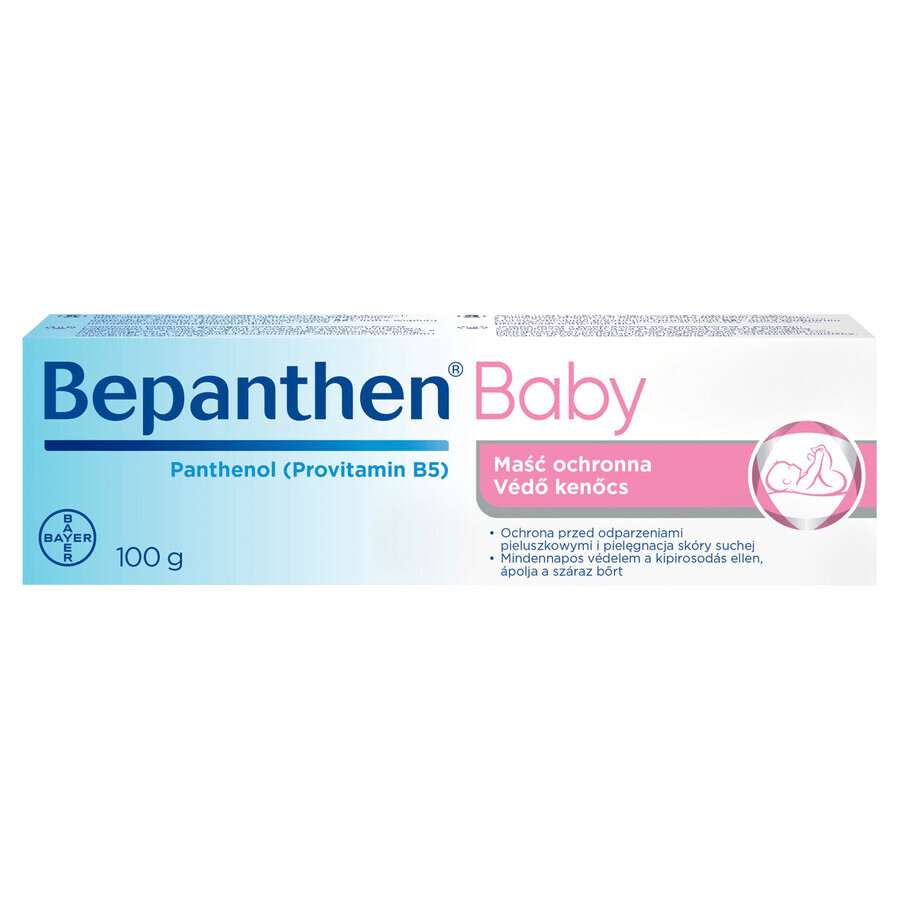 Bepanthen Baby, pomada contra la dermatitis del pañal para bebés, 100 g