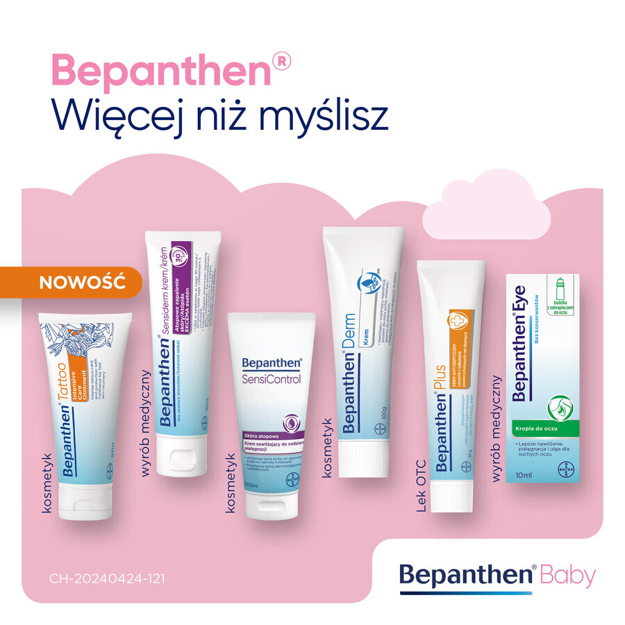 Bepanthen Baby, pomada contra la dermatitis del pañal para bebés, 100 g