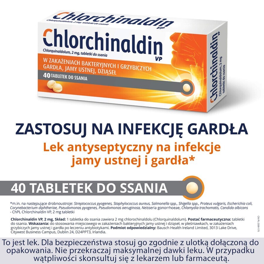 Clorchinaldin VP 2 mg, 40 pastiluțe