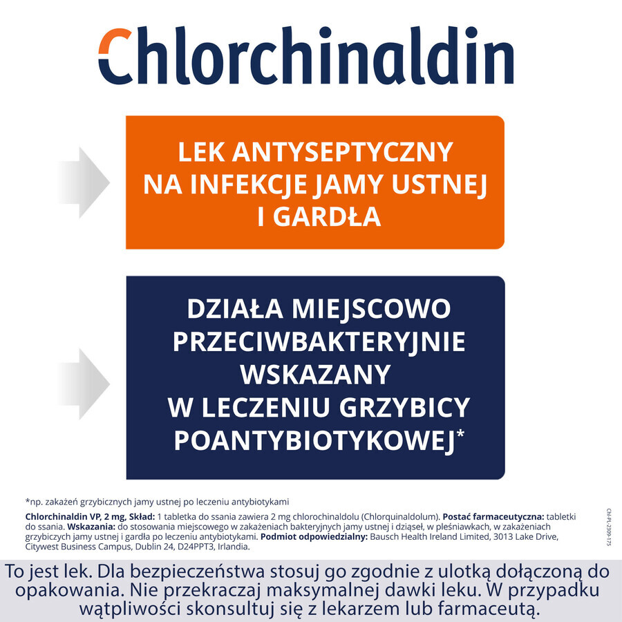 Clorchinaldin VP 2 mg, 40 pastiluțe