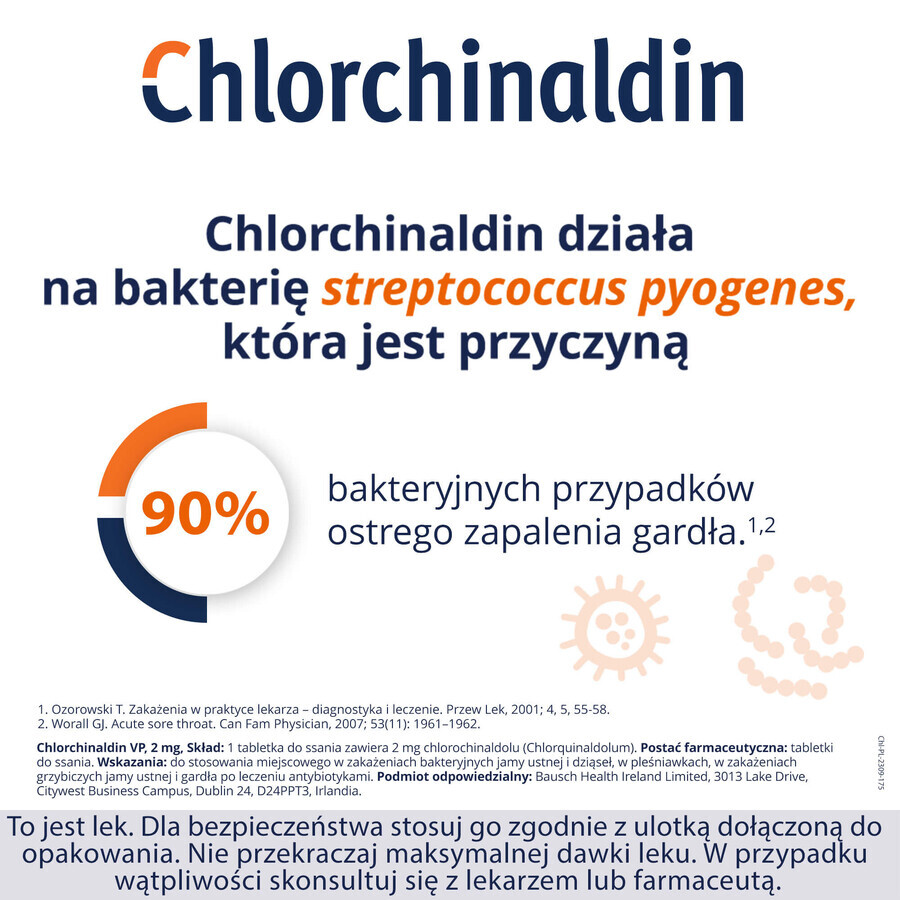 Clorchinaldin VP 2 mg, 40 pastiluțe