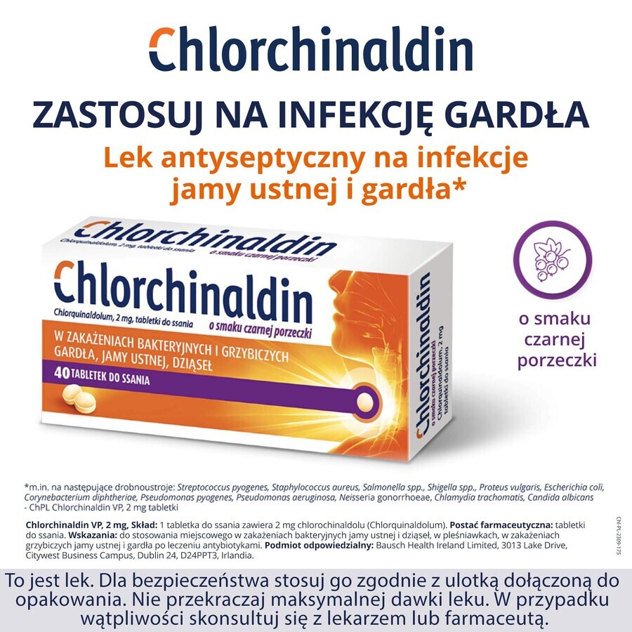 Clorchinaldin VP 2 mg, 40 pastiluțe