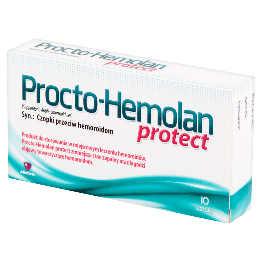 Procto-Hemolan Protect, supozitoare rectale, 10 bucăți