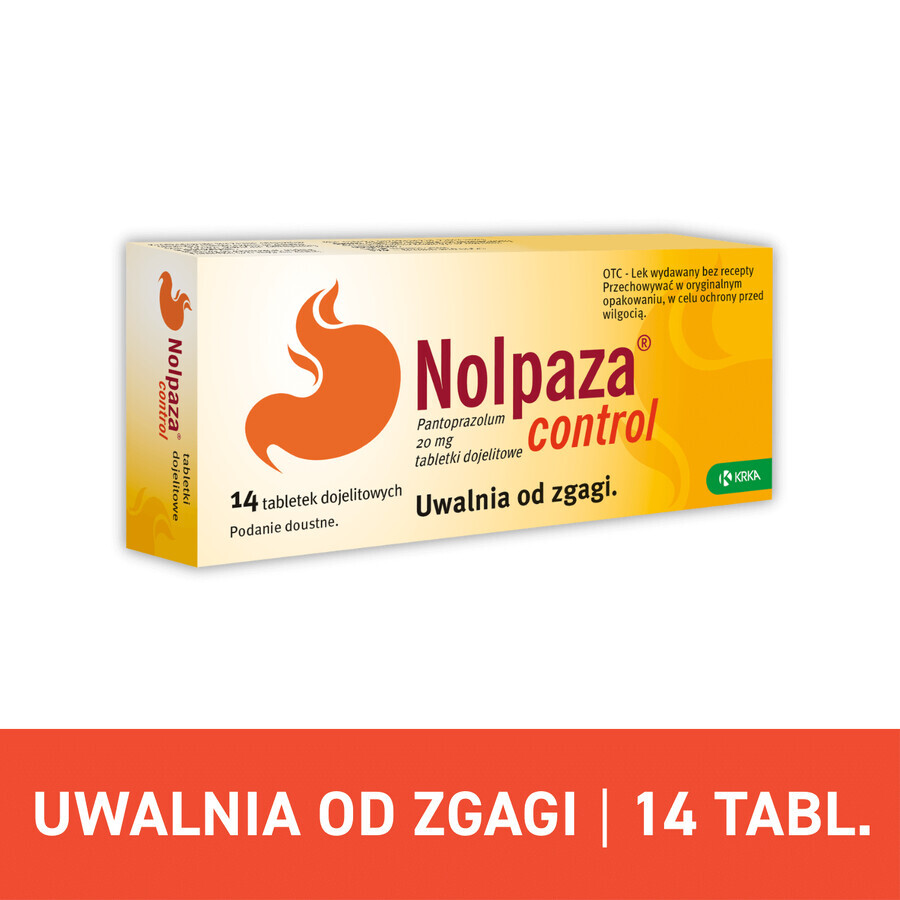 Nolpaza Control 20 mg, 14 comprimidos enterales