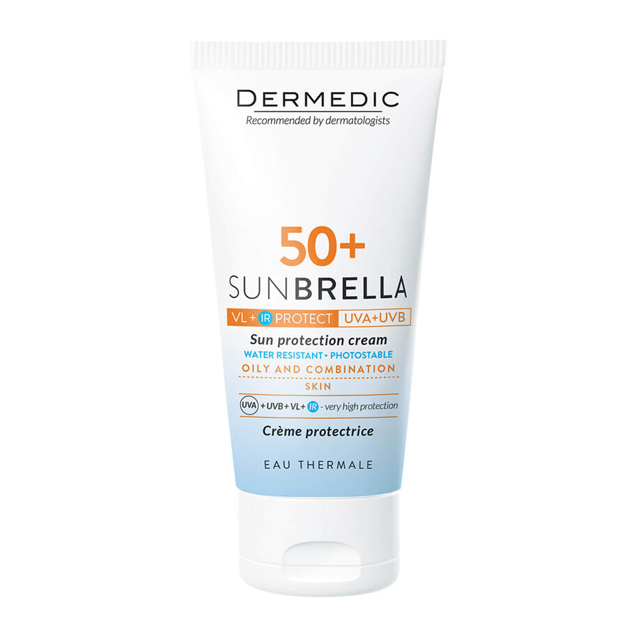 Dermedic Sunbrella, cremă protectoare, piele grasă și mixtă, SPF 50+, 50 g