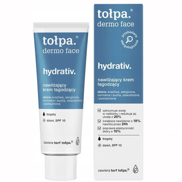 Tolpa Dermo Face Hydrativ, cremă hidratantă și calmantă, SPF 10, 40 ml