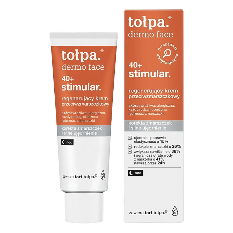 Tolpa Dermo Face, Stimular 40+, crema giorno rassodante e antirughe, SPF 15, ricca, 40 ml