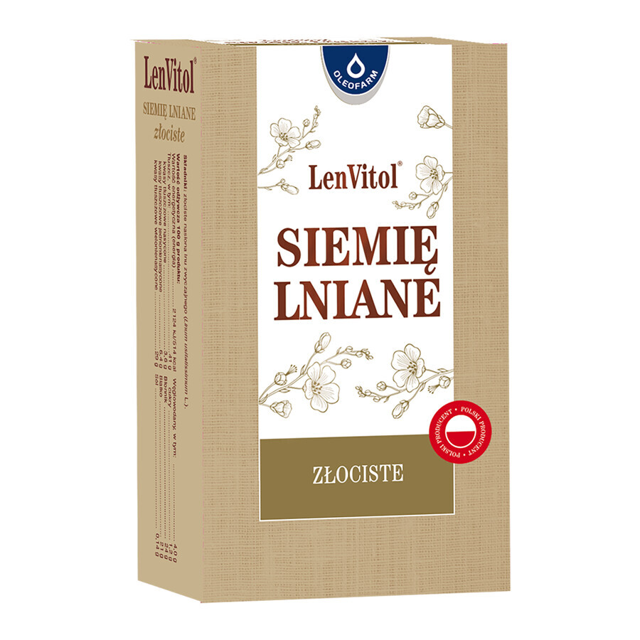 Oleofarm LenVitol, semințe de in aurii, 250 g