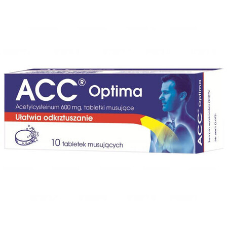 ACC Optima 600 mg, 10 comprimate efervescente